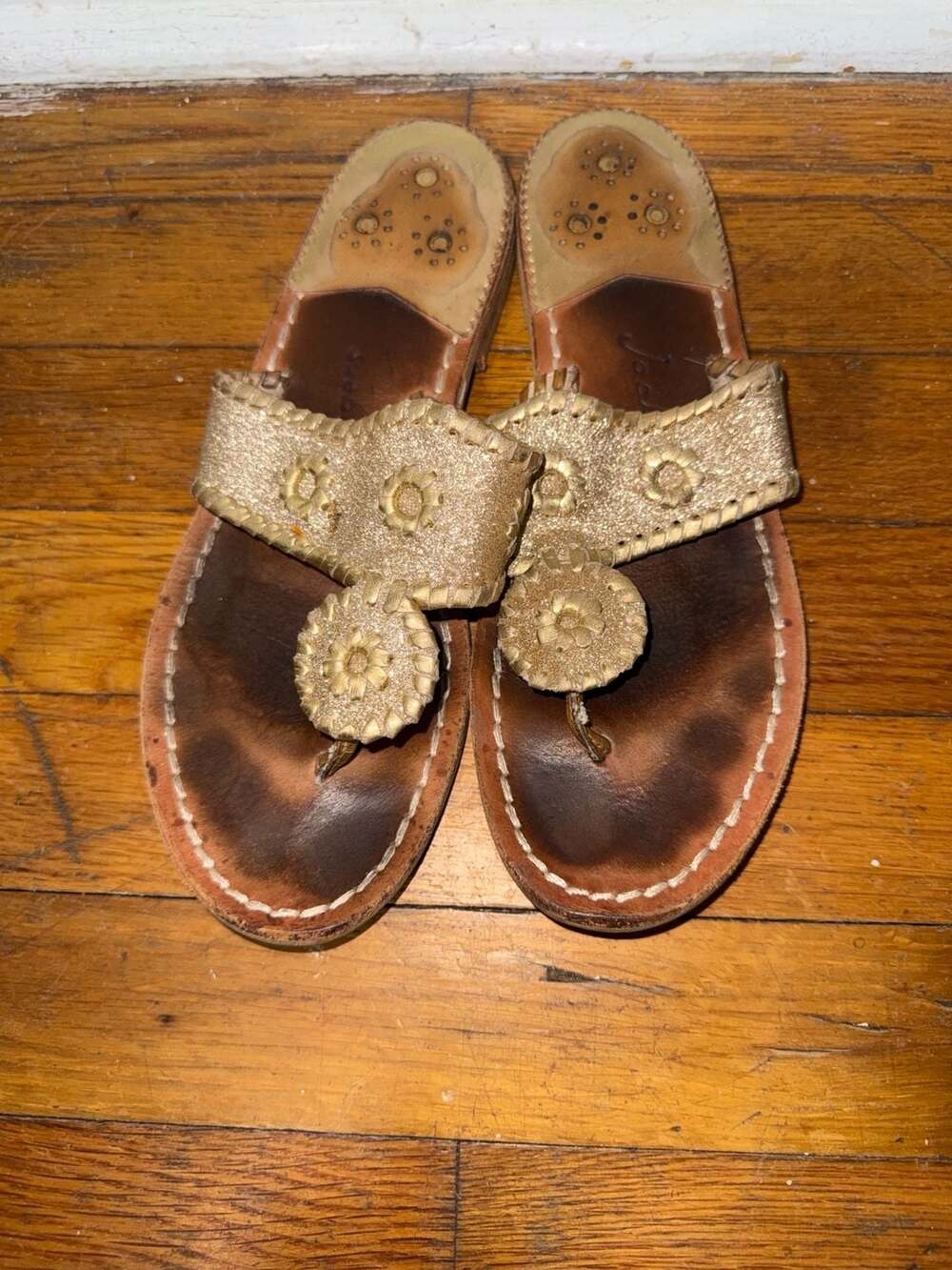 Jack Rogers Sandals Size 7 M Gold Metallic